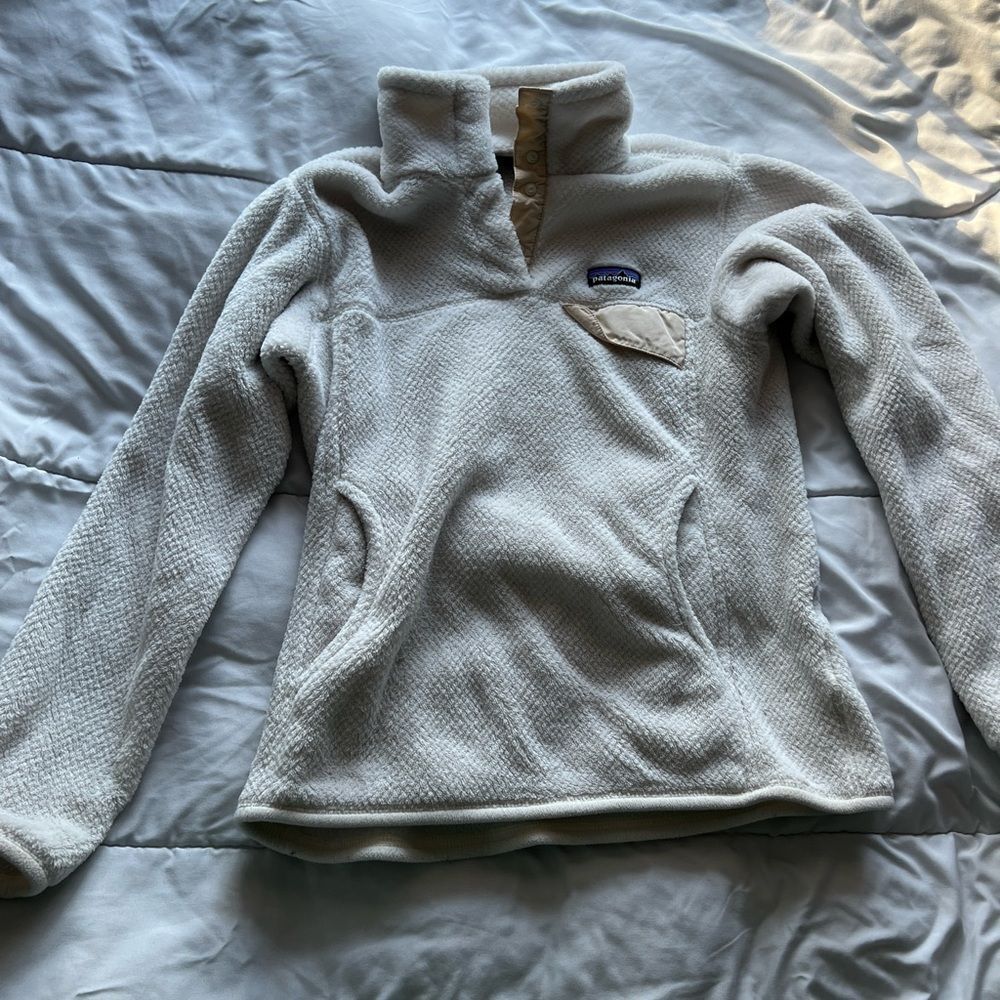 Patagonia Women's Re-Tool Snap-T Pullover Raw Linen White Size S